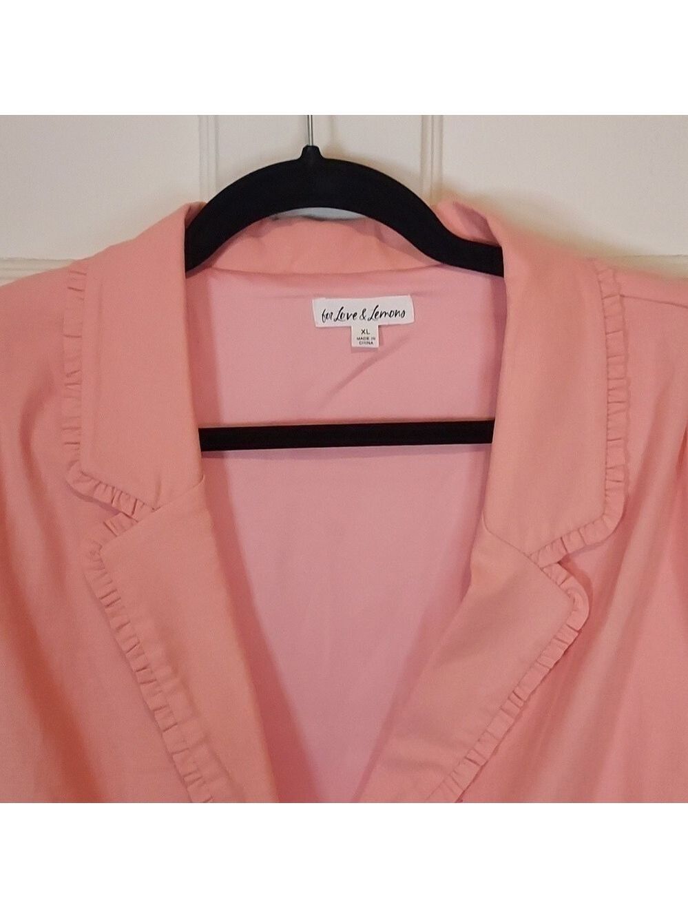 For Love and Lemons Peach Linen Blend Cropped Blazer Size XL - Picture 5 of 14